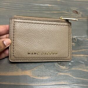 Marc Jacobs Taupe Leather Card Holder/wallet